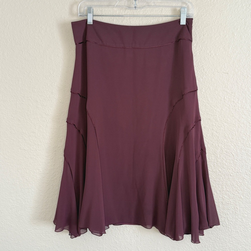 Y2K Asymmetric Fairy Whimsigoth Purple Chiffon Midi Skirt Womens 4 Vamp Modest